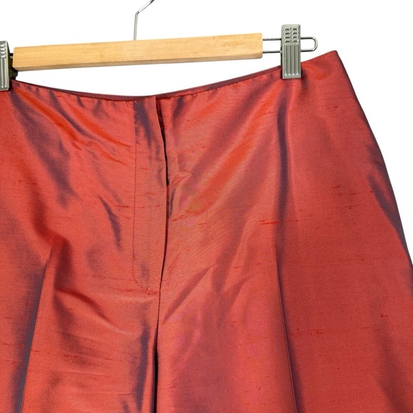 Vintage 100% Shot Silk Red / Blue Shift Straight Leg Cropped Pants Maximalist 4 - Picture 3 of 6